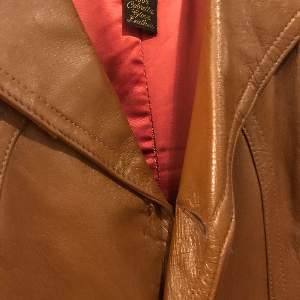 Cabretta Glove Leather Jacket - Honey Color Sz 42 - Picture 12 of 15